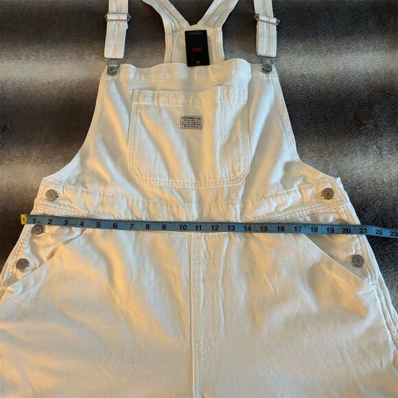 Levi’s XL Off White Wide Leg Baggy Denim Overalls NWT - Picture 13 of 16